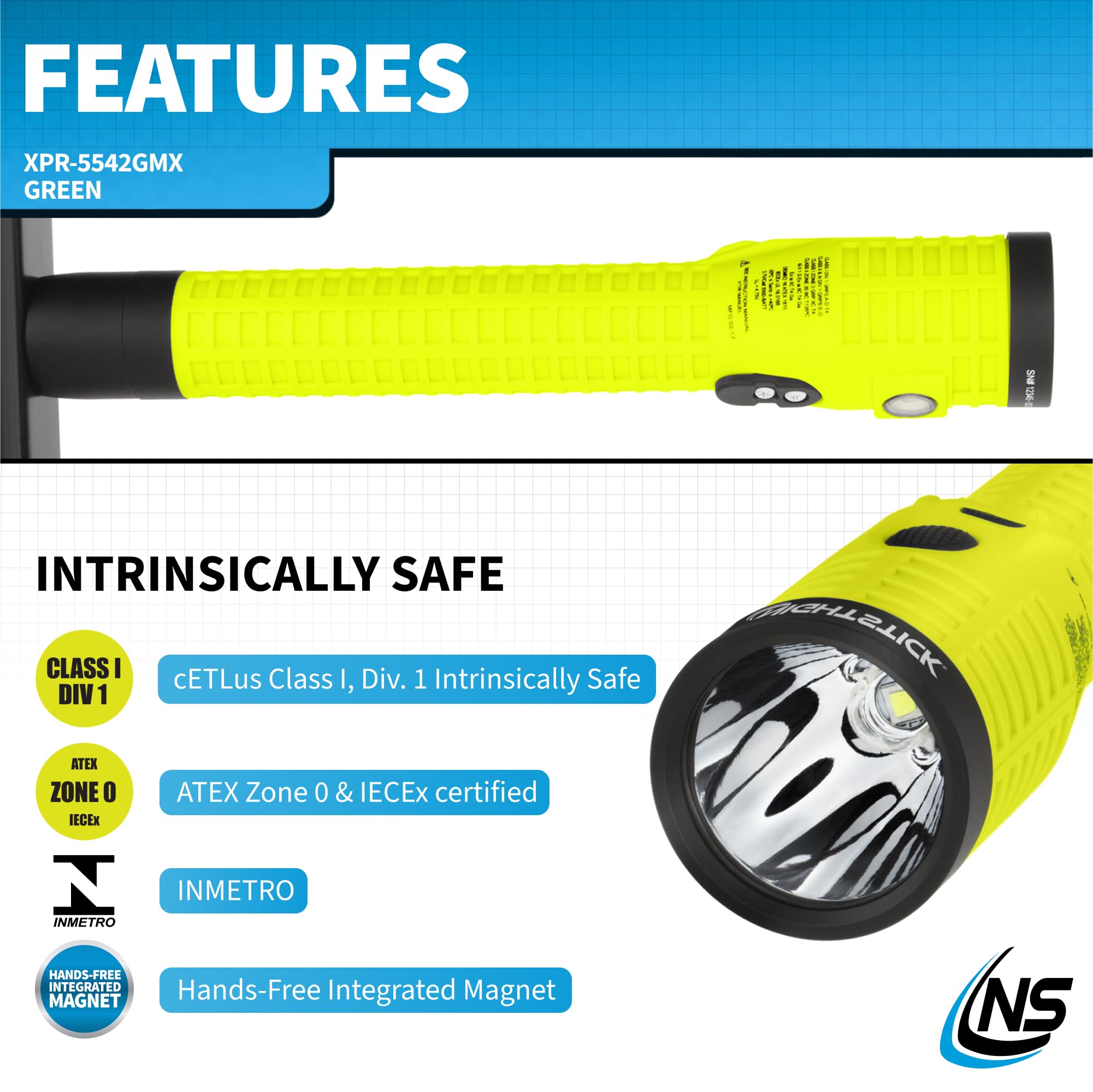 超希少 TAKMAN TM XPR2 Nightstick XPR-5542GMX Intrinsically Safe Rechargeable Dual-Light